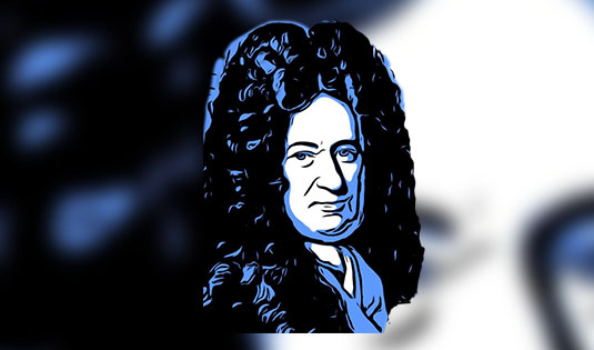 Die Grafik zeigt Gottfried Wilhelm Leibniz