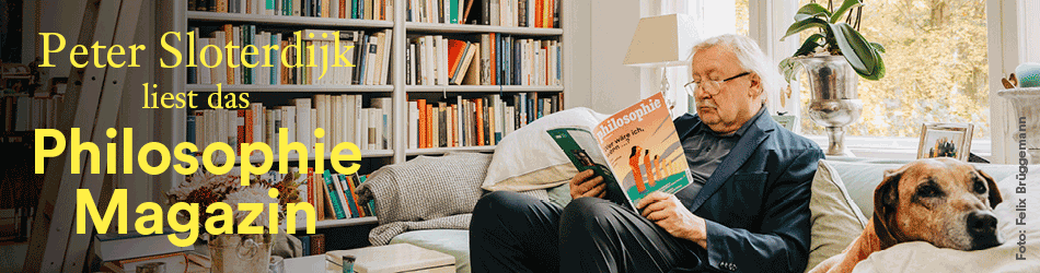 Peter Sloterdijk liest das Philosophie Magazin. (Foto: Felix Brüggemann)